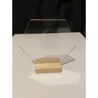 Hexagonal Social Media Sign with Wooden Stand