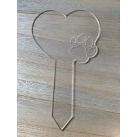 Heart with Paw Pet Memorial Marker
