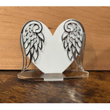 Acrylic Heart Stand with Sticky Back Acrylic Wings