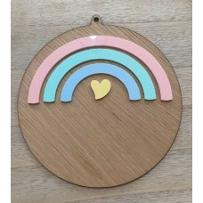 Wood Veneer Rainbow Plaque
