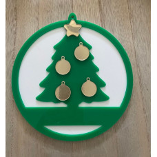 Circular Christmas Tree Sign with Self Adhesive Baubles