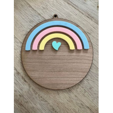 Wood Veneer Small Rainbow Plaque