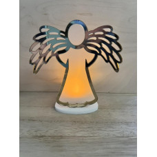 2-Layer Angel Frosted Tealight Sign