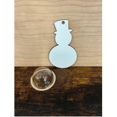 Budget Snowman Bauble with Adhesive Dome