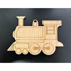 Wood Veneer Engraved Train Baubles