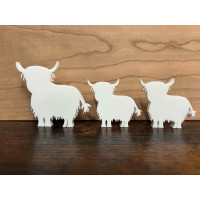 10mm Freestanding Highland Cow Family