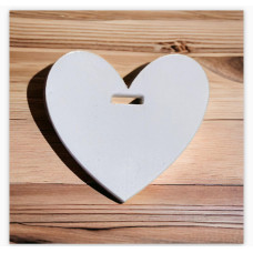6cm Acrylic Heart with Hanging Hole/Slot for Ribbon