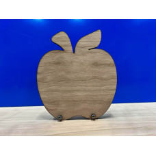 Wood Veneer Apple Sign with Metal Display Pegs