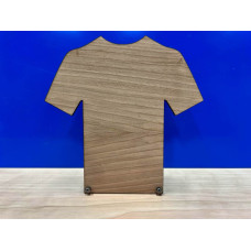 Wood Veneer T-Shirt Sign with Metal Display Pegs