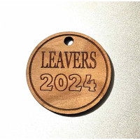 [Pack of 5] Wood Veneer 2024 School Leavers Keyrings