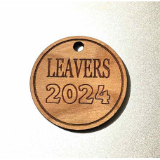 [Pack of 5] Wood Veneer 2024 School Leavers Keyrings