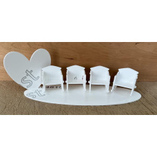 Memorial Chairs with Heart Decoration Stand