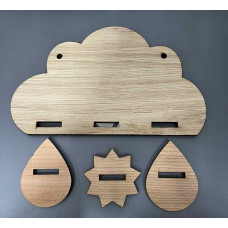 Wood Veneer Cloud Bow Holder